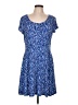MICHAEL Michael Kors Print Blue Casual Dress Size L - photo 1