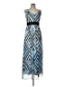 Taylor 100% Polyester Graphic Blue Cocktail Dress Size 10 - photo 1