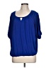 John Paul Richard Blue Short Sleeve Blouse Size L - photo 1