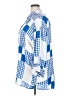 Rouge 100% Rayon Checkered-gingham Blue 3/4 Sleeve Button-Down Shirt Size 2X - photo 5