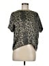 ATM 100% Silk Animal Print Brown Short Sleeve Silk Top Size M - photo 1