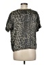 ATM 100% Silk Animal Print Brown Short Sleeve Silk Top Size M - photo 2