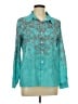 Unbranded 100% Polyester Paisley Teal Long Sleeve Blouse Size M - photo 1