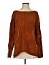 Peace Love World Floral Orange Brown Long Sleeve Blouse Size XS - photo 1