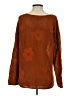 Peace Love World Floral Orange Brown Long Sleeve Blouse Size XS - photo 2