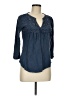 Lucky Brand Blue 3/4 Sleeve Button-Down Shirt Size M - photo 2