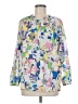 Talbots 100% Cotton Print Blue Long Sleeve Blouse Size M - photo 1