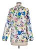 Talbots 100% Cotton Print Blue Long Sleeve Blouse Size M - photo 2