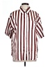 Unbranded Stripes Burgundy Short Sleeve Blouse Size L - photo 1