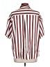 Unbranded Stripes Burgundy Short Sleeve Blouse Size L - photo 2