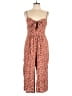 Lily Rose 100% Rayon Hearts Brown Jumpsuit Size L - photo 1