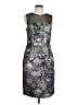 Vera Wang Graphic Silver Cocktail Dress Size 12 - photo 1
