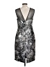 Vera Wang Graphic Silver Cocktail Dress Size 12 - photo 2