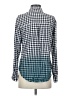 Time and Tru 100% Viscose Checkered-gingham Blue Long Sleeve Button-Down Shirt Size S - photo 2