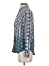 Time and Tru 100% Viscose Checkered-gingham Blue Long Sleeve Button-Down Shirt Size S - photo 5