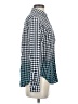 Time and Tru 100% Viscose Checkered-gingham Blue Long Sleeve Button-Down Shirt Size S - photo 4