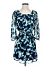 THREE PINK HEARTS 100% Polyester Print Blue Cocktail Dress Size XS - photo 1