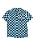 Hurley Checkered-gingham Blue Short Sleeve Button-Down Shirt Size 10 - 12 - photo 1