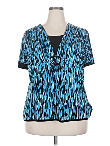 JM Collection Short Sleeve Blouse (view 1)