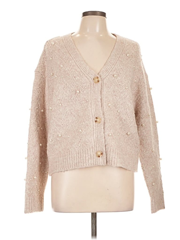 Pre-owned Lush Cardigan Sweater In Tan