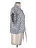 Fate Animal Print Gray Short Sleeve Blouse Size S - photo 4