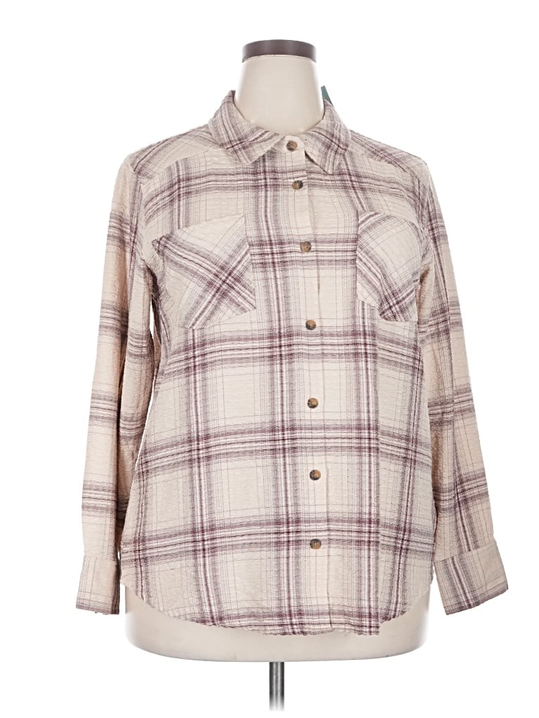 Maurices Long Sleeve Button Down Shirt In White