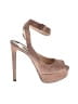 Prada Tan Pink Suede Peep Toe Platform Pumps Size EU 39 - photo 1