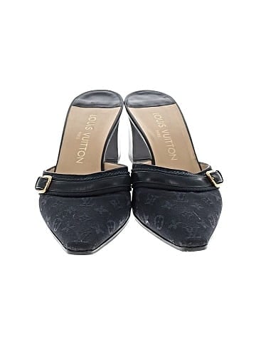 Louis Vuitton Denim Monogram Mules (view 2)