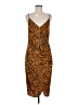 BCBGeneration 100% Polyester Animal Print Orange Cocktail Dress Size 6 - photo 1
