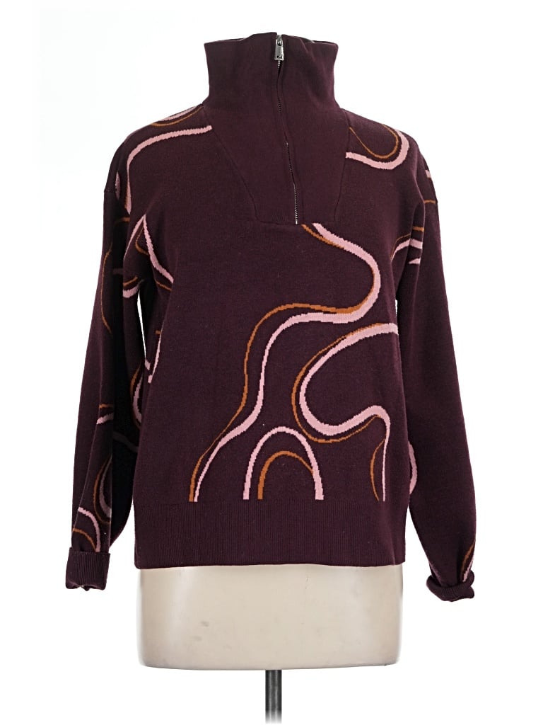 Pre-owned Nine West Pullover Sweater In Burgundy