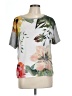 Dantelle Floral Gray Short Sleeve Top Size L - photo 1