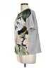 Dantelle Floral Gray Short Sleeve Top Size L - photo 5