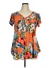 Cool Melon 100% Spandex Orange Short Sleeve Blouse Size XL - photo 1