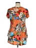 Cool Melon 100% Spandex Orange Short Sleeve Blouse Size XL - photo 2