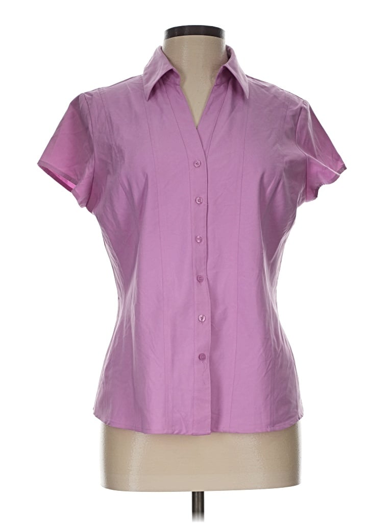 Pre-owned Style & Co Short Sleeve Blouse In Purple