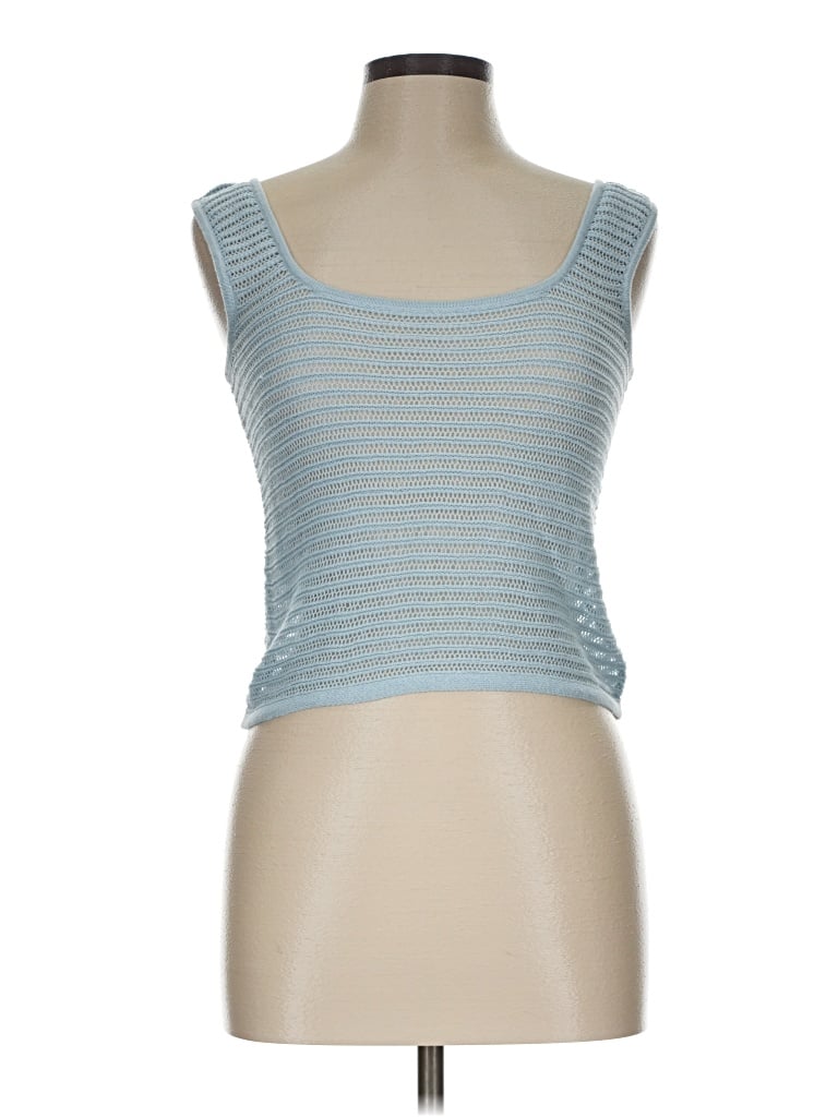 Pre-owned Callahan Sleeveless Top Blue Scoop Neck Tops
