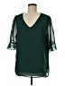 Ranlege 100% Polyester Green 3/4 Sleeve Blouse Size M - photo 1