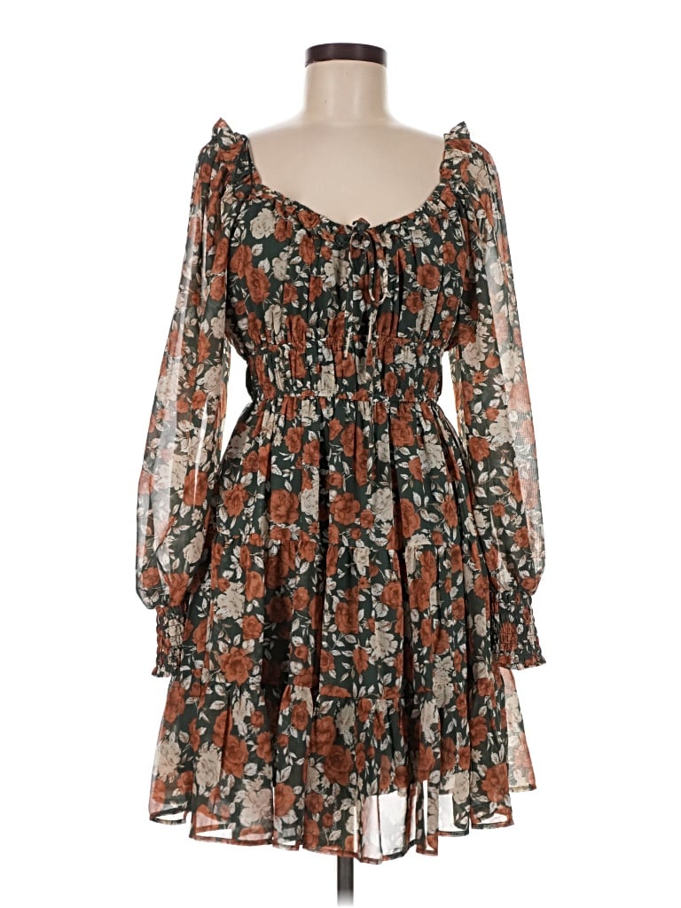 Pre-owned Blu Pepper Casual Dress In Brown