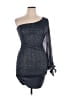 Teeze Me 100% Polyester Black Silver Cocktail Dress Size L - photo 1