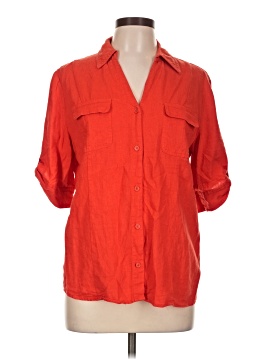 Jaclyn Smith 3/4 Sleeve Button Down Shirt