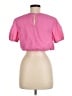 STAUD 100% Nylon Pink Short Sleeve Blouse Size M - photo 2