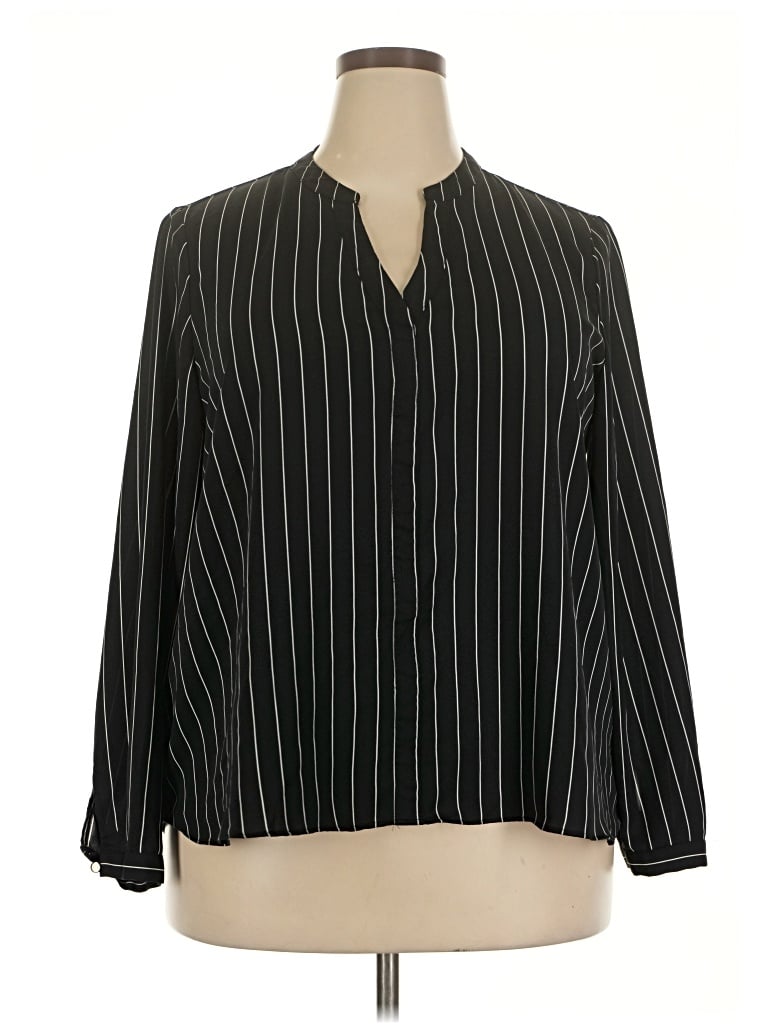 Pre-owned Jennifer Lopez Long Sleeve Blouse In Black