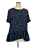 Cato 100% Polyester Blue Short Sleeve Blouse Size 20w - photo 1