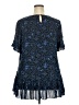 Cato 100% Polyester Blue Short Sleeve Blouse Size 20w - photo 2