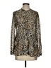 Chico's 100% Polyester Animal Print Brown Long Sleeve Blouse Size 0 4/6 - photo 1