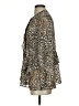 Chico's 100% Polyester Animal Print Brown Long Sleeve Blouse Size 0 4/6 - photo 5