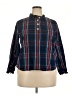 St. John's Bay Plaid Blue Long Sleeve Button-Down Shirt Size XXL (petite) - photo 1