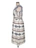 Ann Taylor LOFT Print Gray Casual Dress Size 14 - photo 5