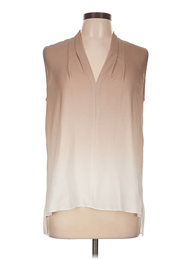 Pre-owned T Tahari Sleeveless Blouse In Tan