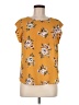 Alice Blue 100% Polyester Floral Yellow Short Sleeve Blouse Size M - photo 1